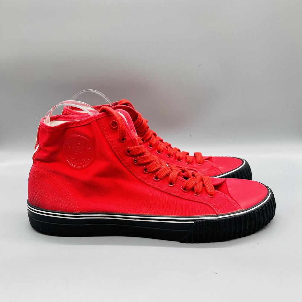PF Flyers Shoes Mens 12 Dark Pink Canvas Center Hi High Top Athletic Sneakers